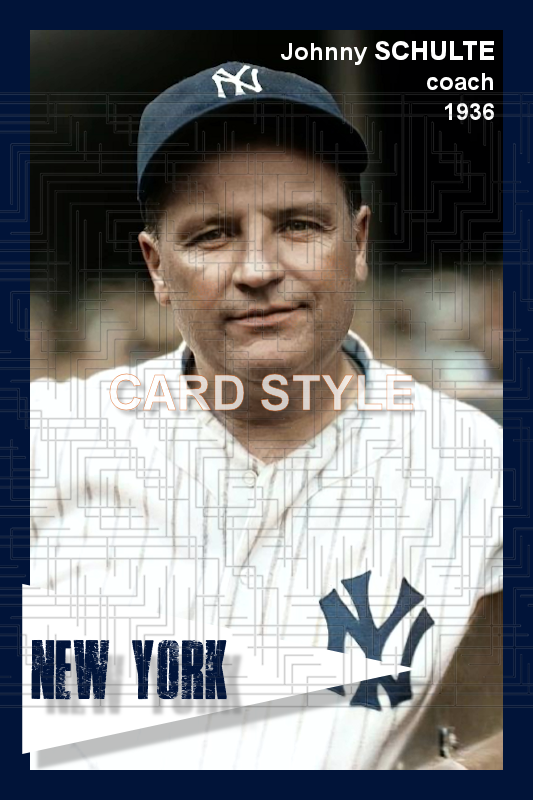 Johnny Schulte - 1936 New York Yankees - choose a size & style