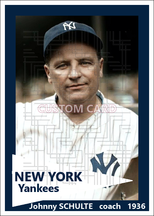 Johnny Schulte - 1936 New York Yankees - choose a size & style