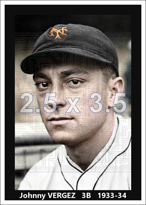 Johnny Vergez - 1933-34 New York Giants - choose a size & style