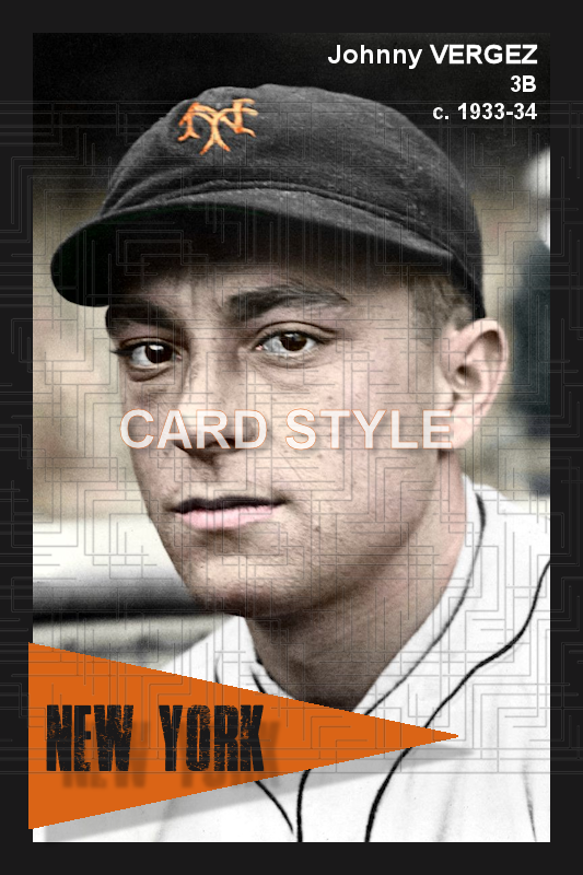 Johnny Vergez - 1933-34 New York Giants - choose a size & style