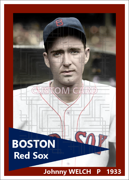 Johnny Welch - 1933 Boston Red Sox - choose a size & style