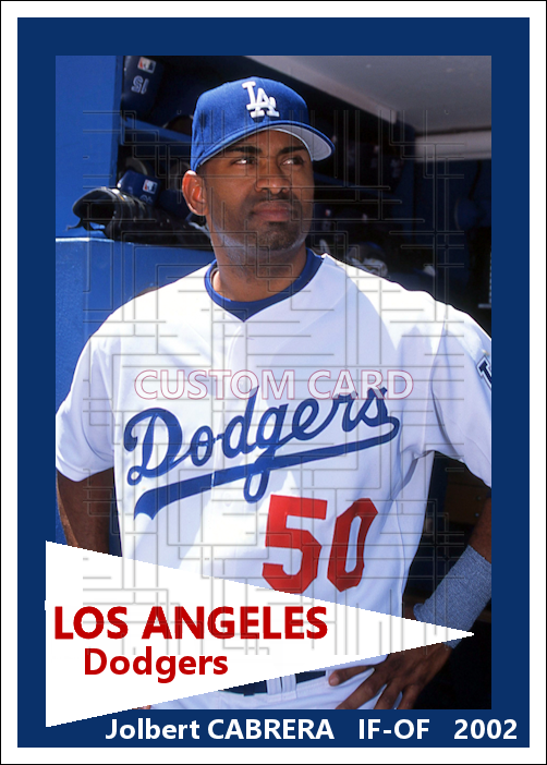 Jolbert Cabrera - 2002 Los Angeles Dodgers - choose a size & style