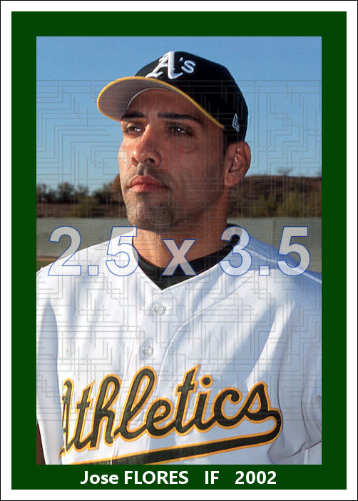 Jose Flores - 2002 Oakland Athletics - pose B - choose a size & style