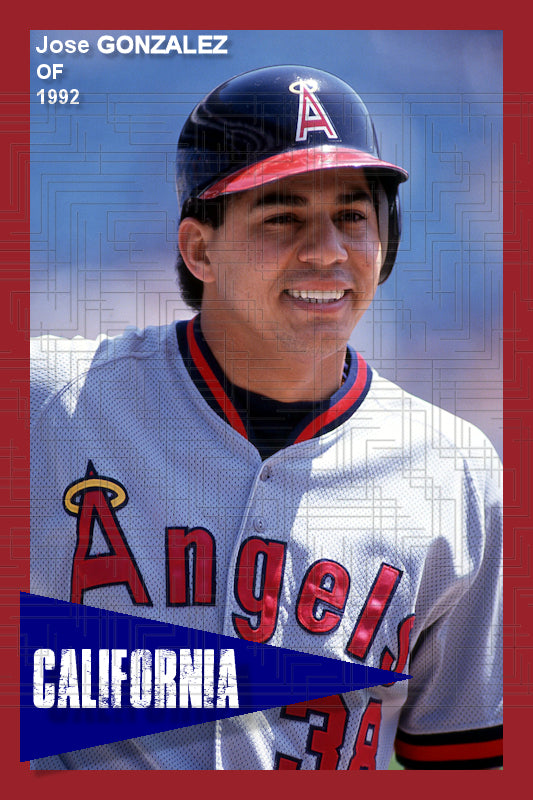 Jose Gonzalez - 1992 California Angels - choose a size & style