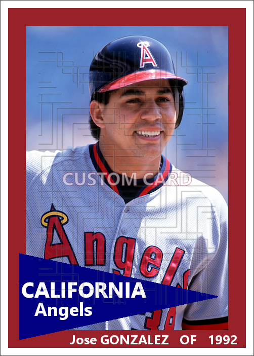 Jose Gonzalez - 1992 California Angels - choose a size & style