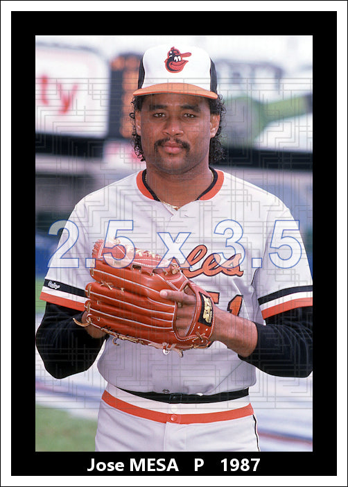 Jose Mesa - 1987 Baltimore Orioles - choose a size & style