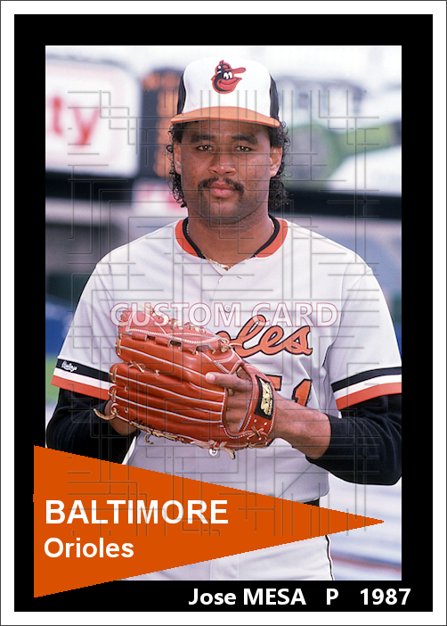 Jose Mesa - 1987 Baltimore Orioles - choose a size & style
