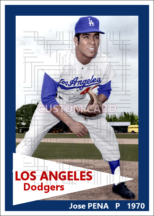 Jose Pena - 1970 Los Angeles Dodgers - choose a size & style