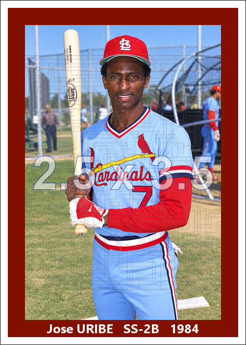 Jose Uribe - 1984 St. Louis Cardinals - choose a size & style