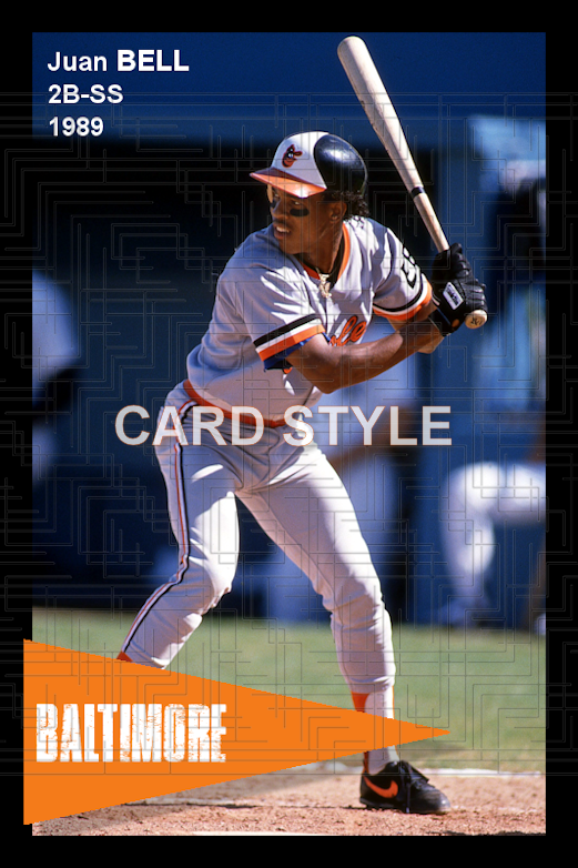 Juan Bell - 1989 Baltimore Orioles - choose a size & style
