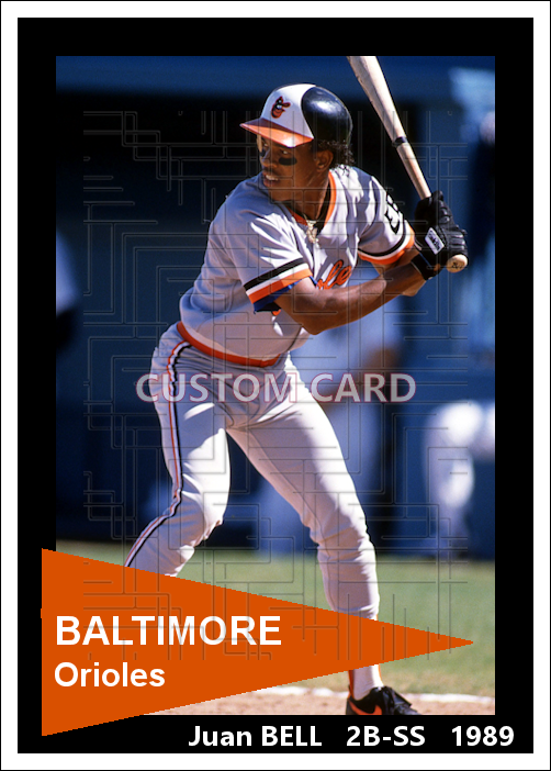 Juan Bell - 1989 Baltimore Orioles - choose a size & style