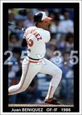 Juan Beniquez - 1986 Baltimore Orioles - choose a size & style