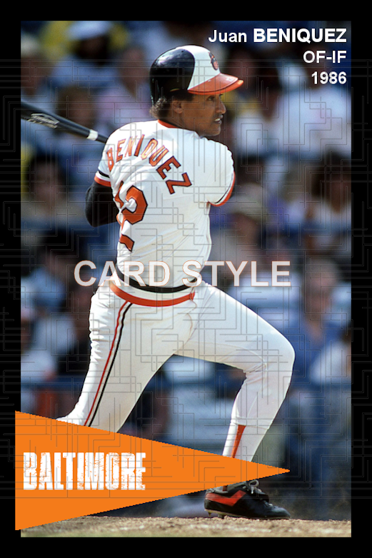 Juan Beniquez - 1986 Baltimore Orioles - choose a size & style