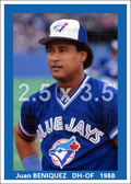 Juan Beniquez - 1988 Toronto Blue Jays - choose a size & style