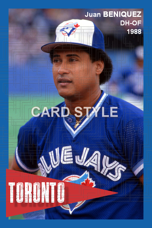 Juan Beniquez - 1988 Toronto Blue Jays - choose a size & style