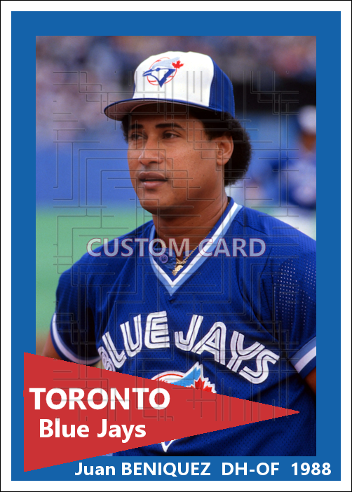 Juan Beniquez - 1988 Toronto Blue Jays - choose a size & style