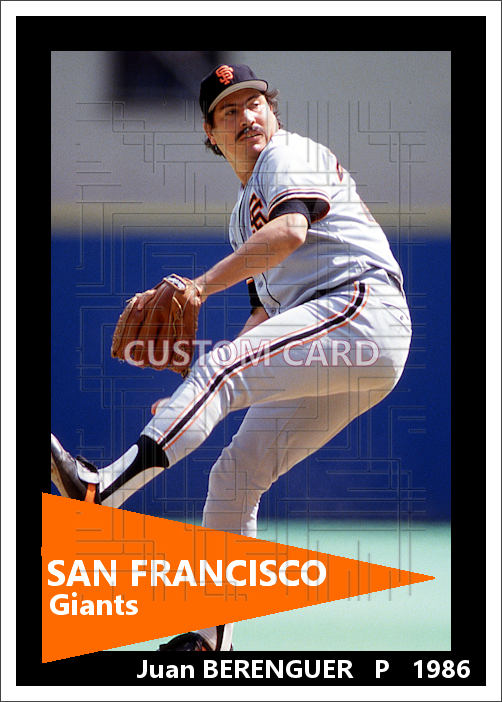 Juan Berenguer - 1986 San Francisco Giants - choose a size & style