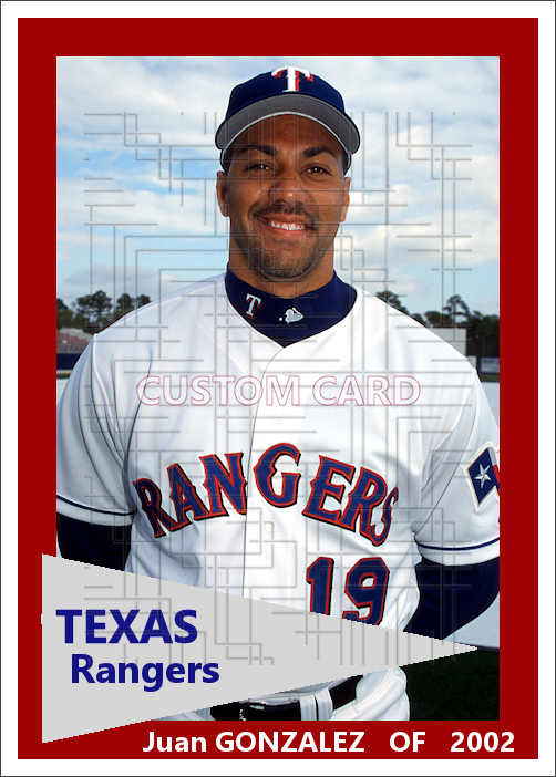 Juan Gonzalez - 2002 Texas Rangers - choose a size & style