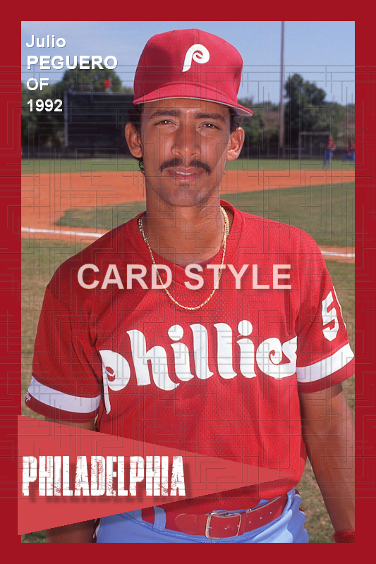 Julio Peguero - 1992 Philadelphia Phillies - choose a size & style