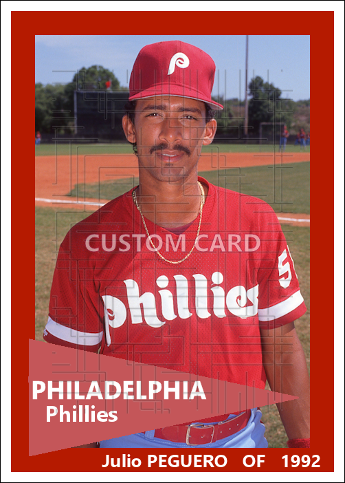 Julio Peguero - 1992 Philadelphia Phillies - choose a size & style