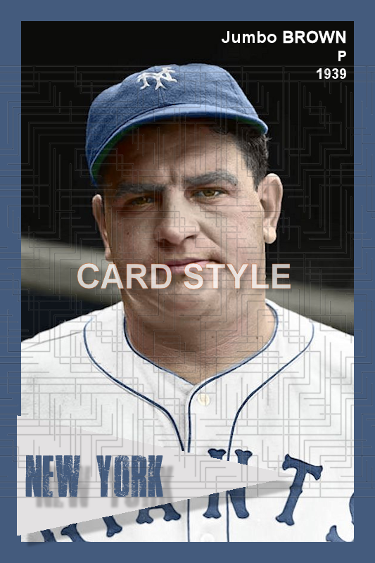 Jumbo Brown - 1939 New York Giants - choose a size & style
