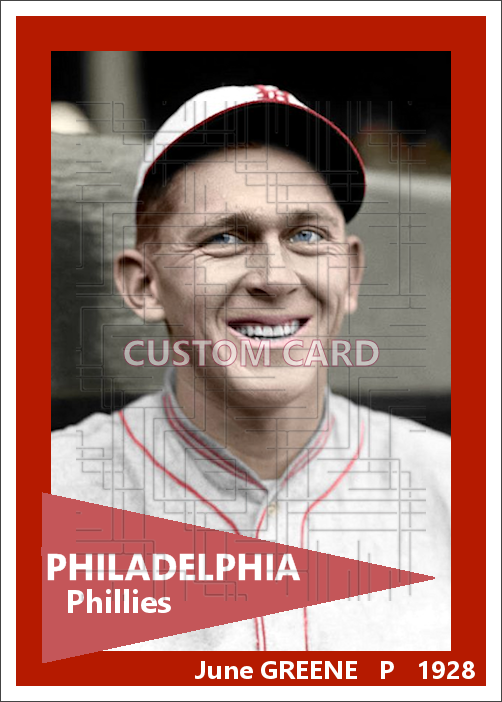 June Greene - 1928 Philadelphia Phillies - choose a size & style