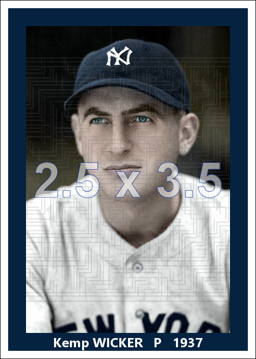 Kemp Wicker - 1937 New York Yankees - choose a size & style
