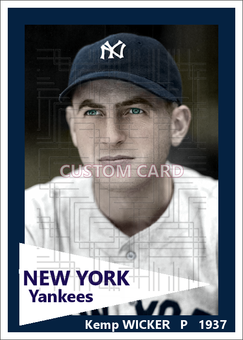 Kemp Wicker - 1937 New York Yankees - choose a size & style