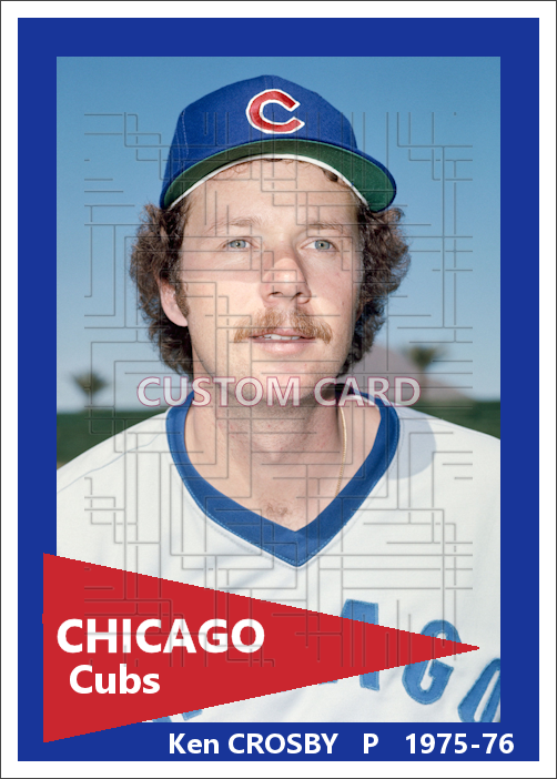 Ken Crosby - 1975-76 Chicago Cubs - choose a size & style