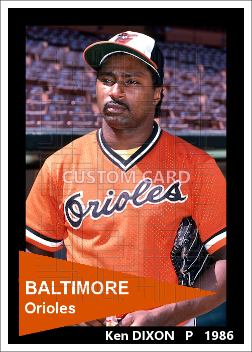 Ken Dixon - 1986 Baltimore Orioles - choose a size & style