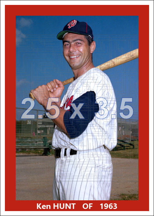 Ken Hunt - 1963 Washington Senators - choose a size & style