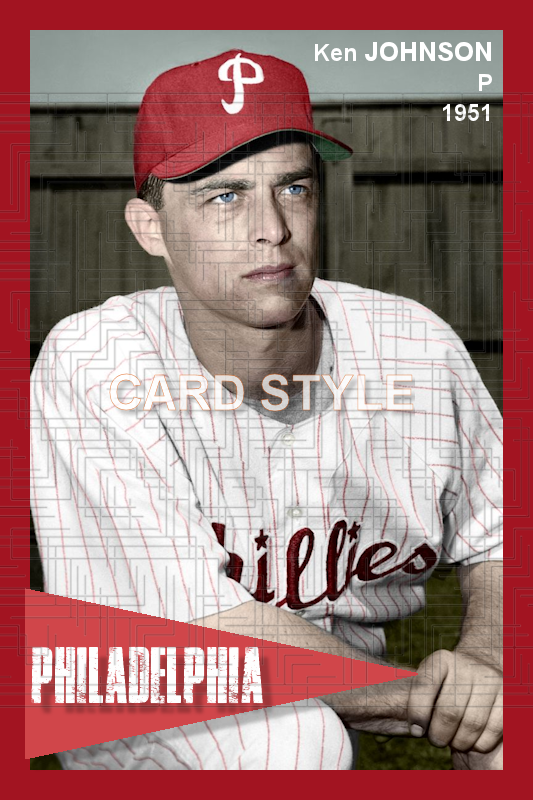 Ken Johnson - 1951 Philadelphia Phillies - choose a size & style