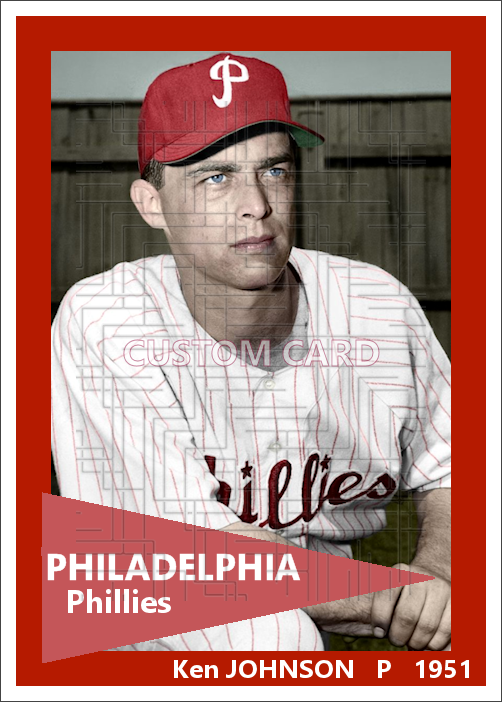 Ken Johnson - 1951 Philadelphia Phillies - choose a size & style