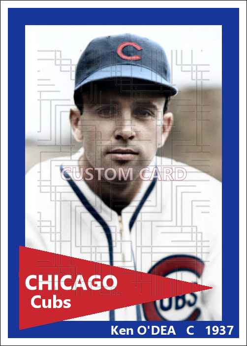 Ken O'Dea - 1937 Chicago Cubs - choose a size & style