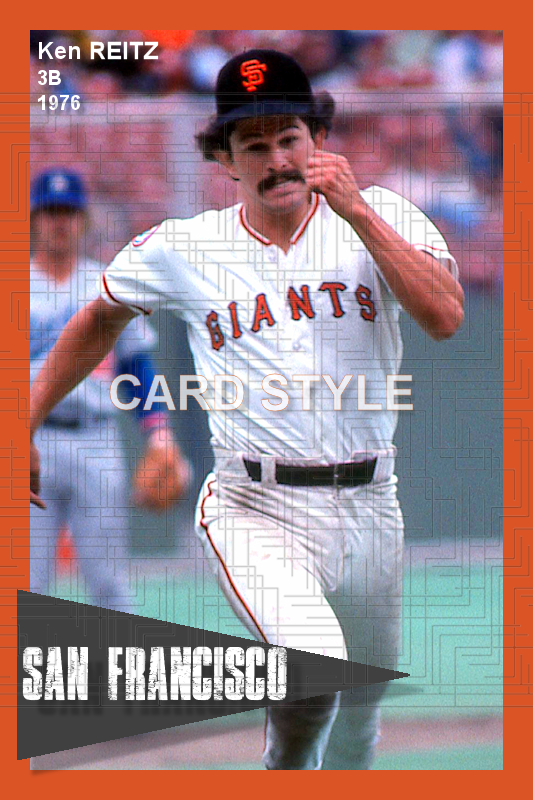 Ken Reitz - 1976 San Francisco Giants - choose a size & style
