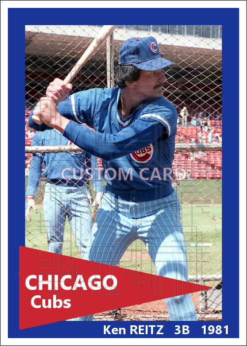 Ken Reitz - 1981 Chicago Cubs - choose a size & style