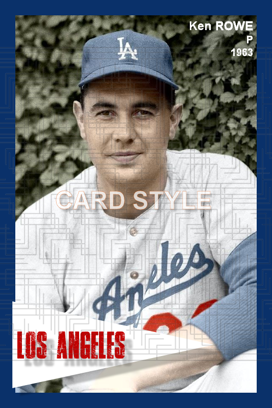 Ken Rowe - 1963 Los Angeles Dodgers - choose a size & style