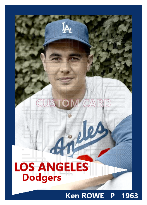 Ken Rowe - 1963 Los Angeles Dodgers - choose a size & style
