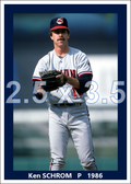 Ken Schrom - 1986 Cleveland Indians - choose a size & style