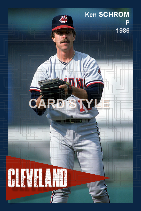 Ken Schrom - 1986 Cleveland Indians - choose a size & style