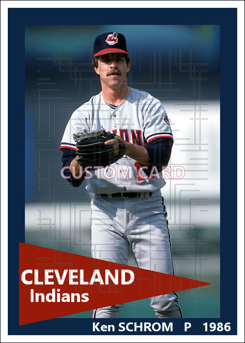 Ken Schrom - 1986 Cleveland Indians - choose a size & style