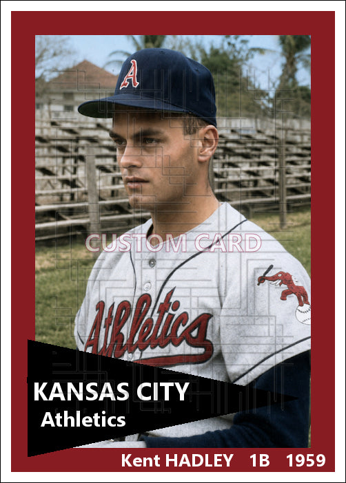 Kent Hadley - 1959 Kansas City Athletics - choose a size & style