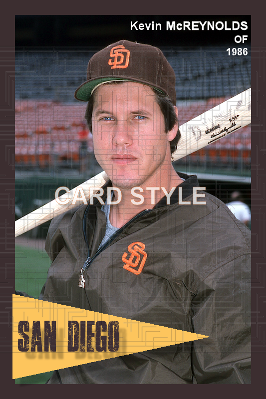 Kevin McReynolds - 1986 San Diego Padres - choose a size & style