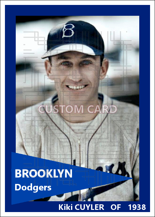 Kiki Cuyler - 1938 Brooklyn Dodgers - choose a size & style