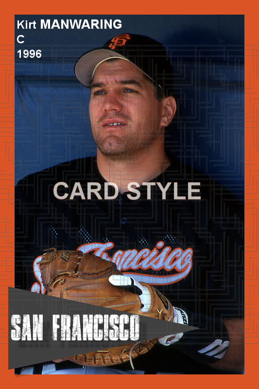 Kirt Manwaring - 1996 San Francisco Giants - choose a size & style