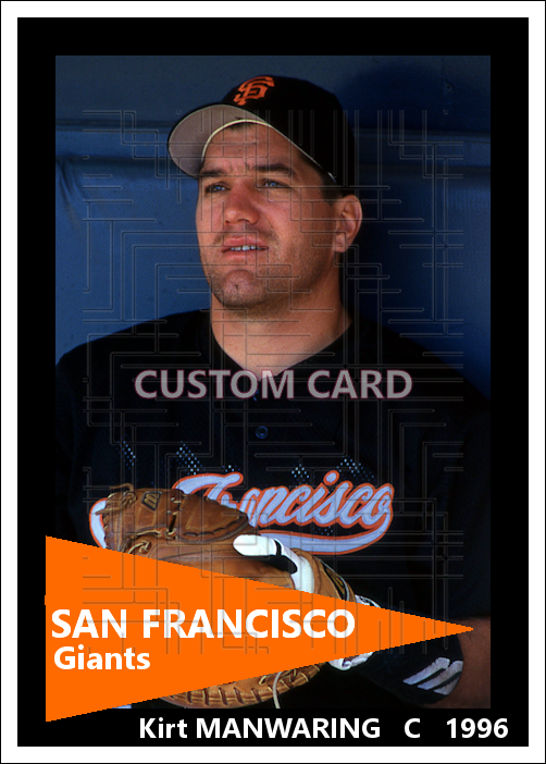 Kirt Manwaring - 1996 San Francisco Giants - choose a size & style
