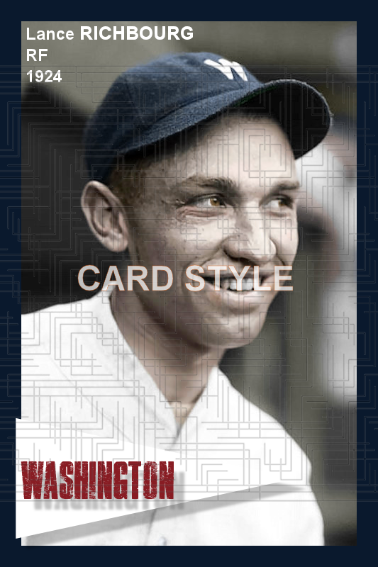 Lance Richbourg - 1924 Washington Senators - choose a size & style
