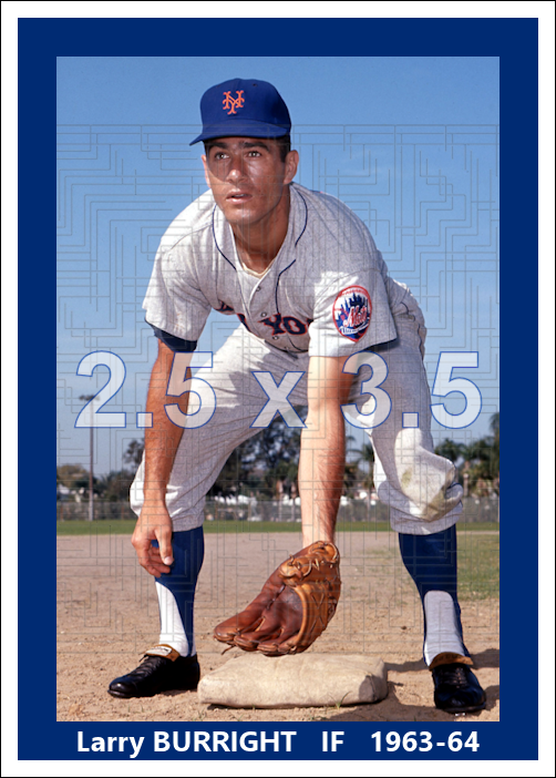 Larry Burright - 1963-64 New York Mets - choose a size & style