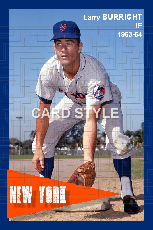 Larry Burright - 1963-64 New York Mets - choose a size & style
