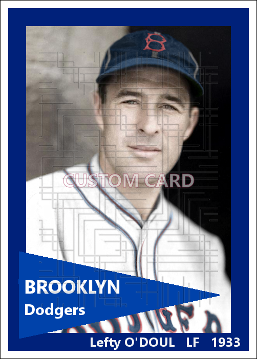 Lefty O'Doul - 1933 Brooklyn Dodgers - choose a size & style